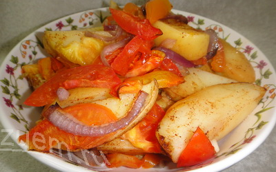 КАРТОФЕЛЬ С ПОМИДОРАМИ И ЧЕСНОКОМ